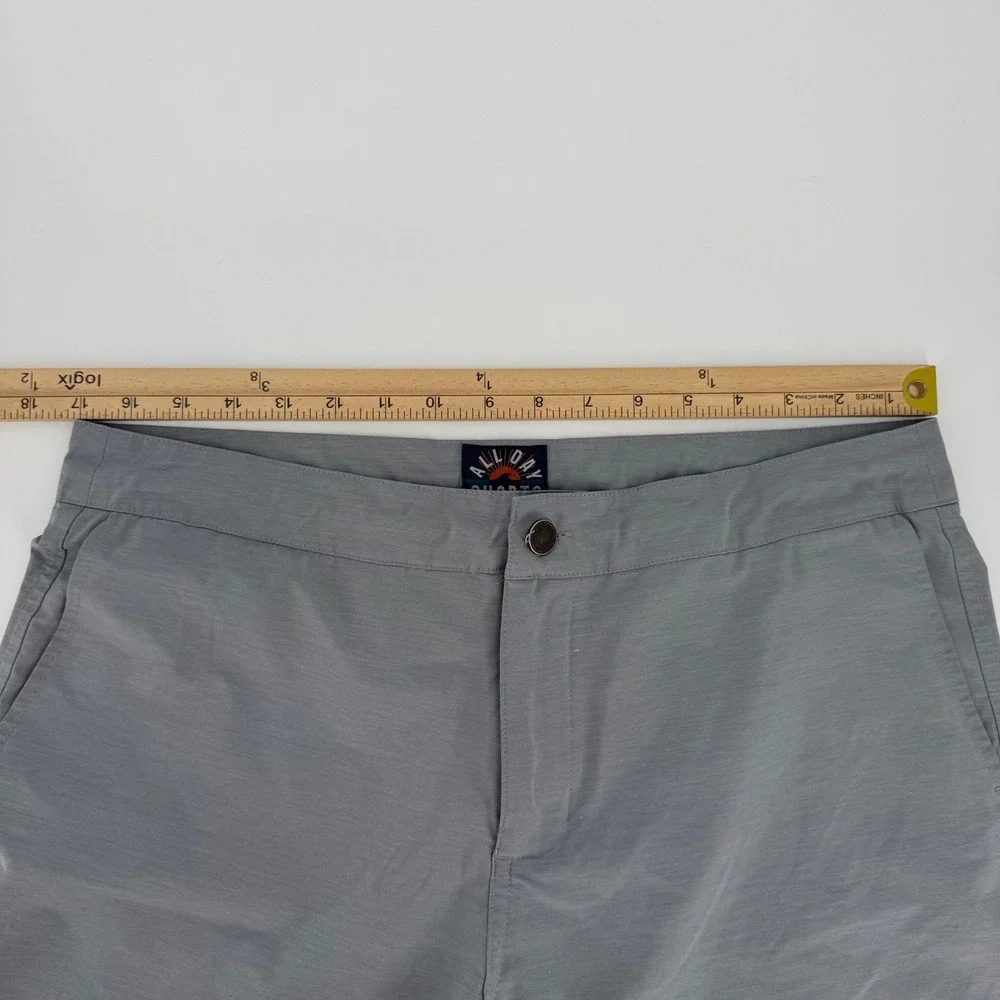 Faherty All Day Shorts Mens 34 Grey Hybrid Performance Boardshorts Quick Dry